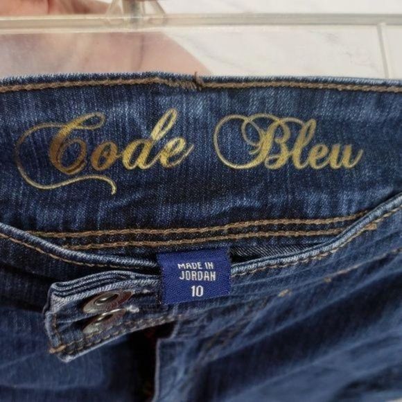 Code Bleu Blue Jean Bermuda Long Denim Shorts Size 10‎ - Picture 3 of 8